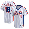 Lashops NY.Mets #18 Darryl Strawberry Player White Cooperstown Collection T-shirt Game Stitched Jerseys