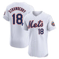 Lashops NY.Mets #18 Darryl Strawberry Player White Home Limited Elite Stitched Jerseys