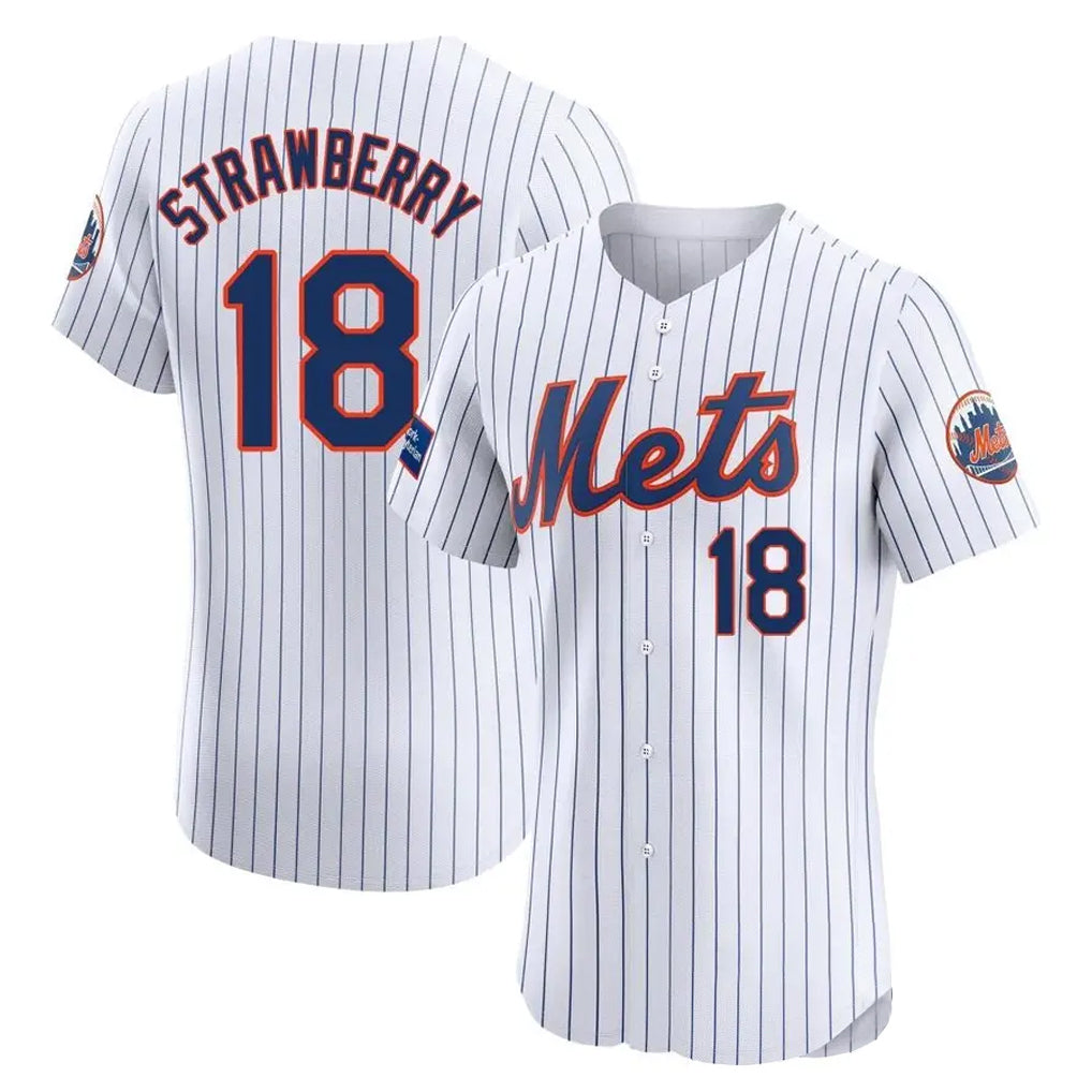 Lashops NY.Mets #18 Darryl Strawberry Player White Home Limited Elite Stitched Jerseys