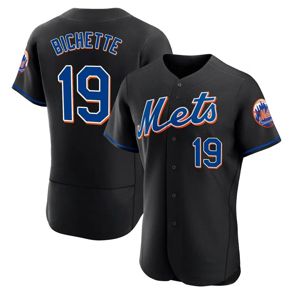 Lashops NY.Mets #19 Bo Bichette Player Black Replica Home Limited Elite Stitched Jerseys