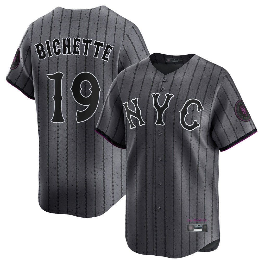 Lashops NY.Mets #19 Bo Bichette Player Gray City Connect Limited Stitched Jerseys