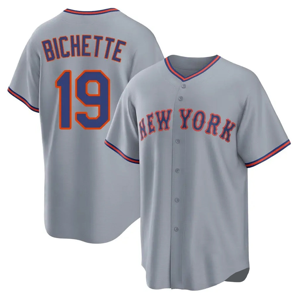 Lashops NY.Mets #19 Bo Bichette Player Gray Road Home Game Stitched Jerseys