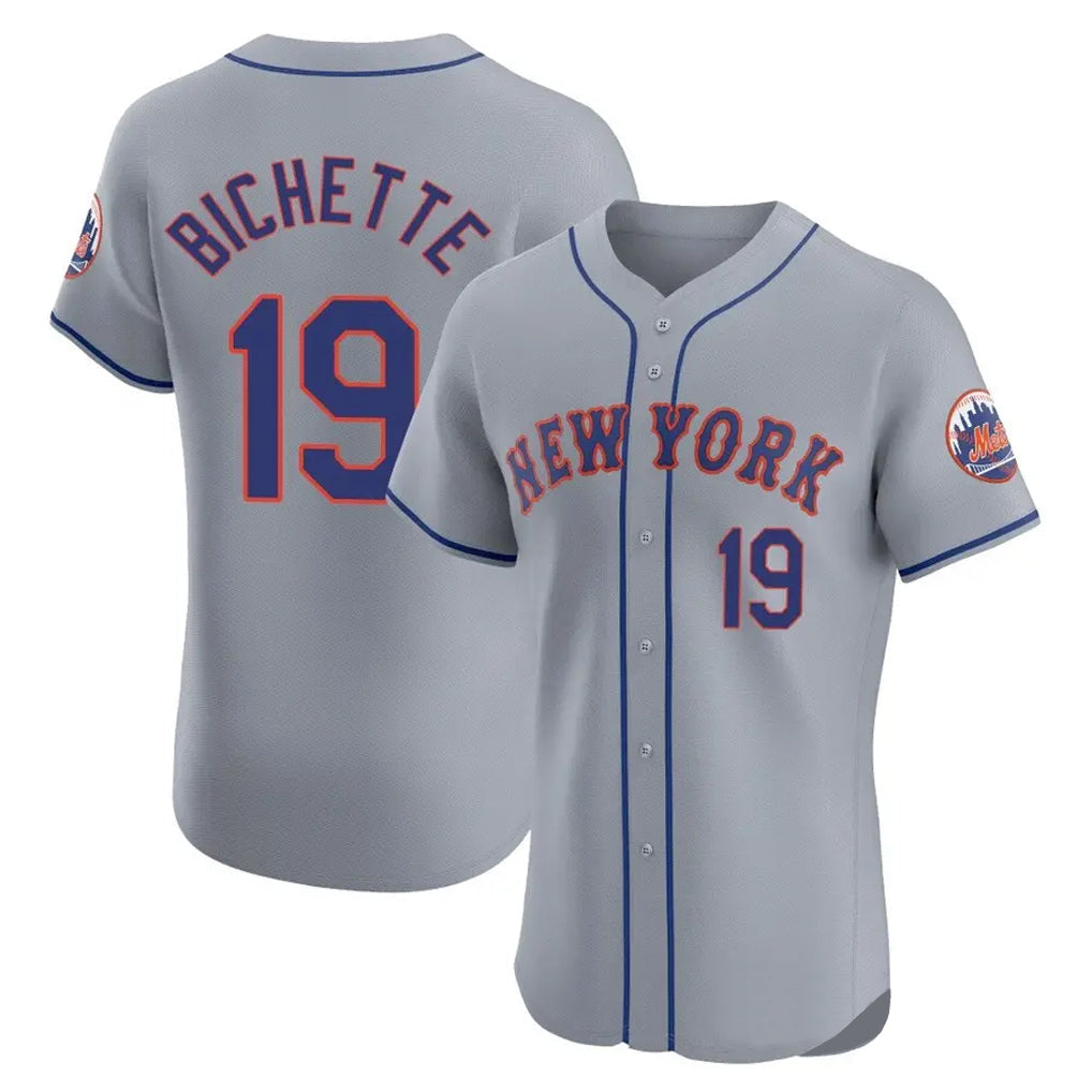 Lashops NY.Mets #19 Bo Bichette Player Gray Road Limited Elite Home Stitched Jerseys