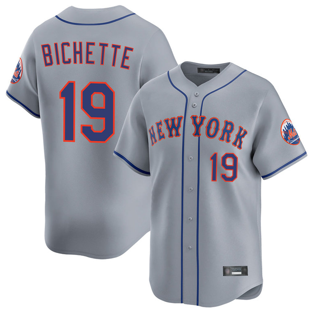 Lashops NY.Mets #19 Bo Bichette Player Gray Road Limited Home Stitched Jerseys