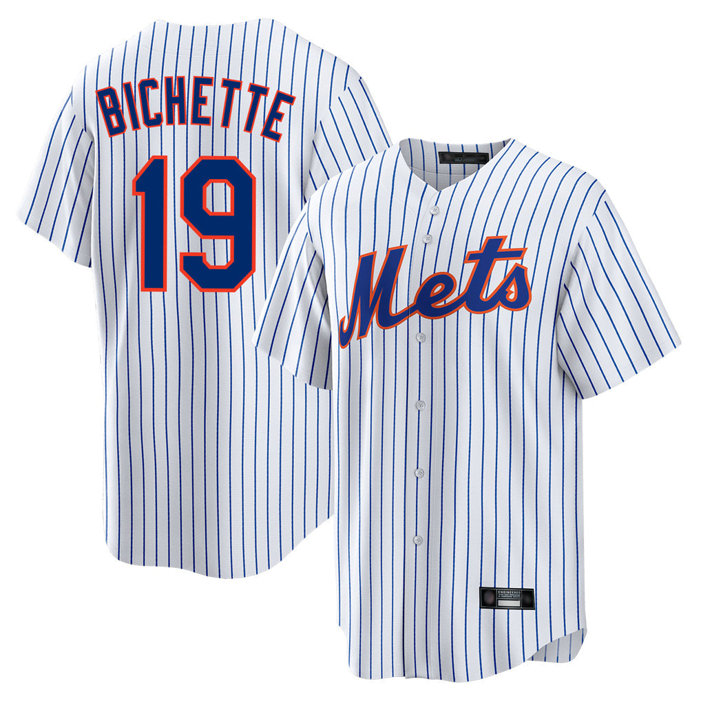 Lashops NY.Mets #19 Bo Bichette Player White Home Replica Stitched Jerseys