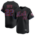 Lashops NY.Mets #22 Juan Soto Player Black Alternate Home Limited Stitched Jerseys