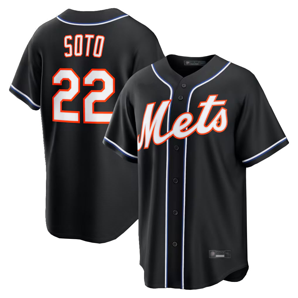 Lashops NY.Mets #22 Juan Soto Player Black Fashion Out Game Stitched Jerseys