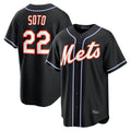 Lashops NY.Mets #22 Juan Soto Player Black Fashion Out Game Stitched Jerseys