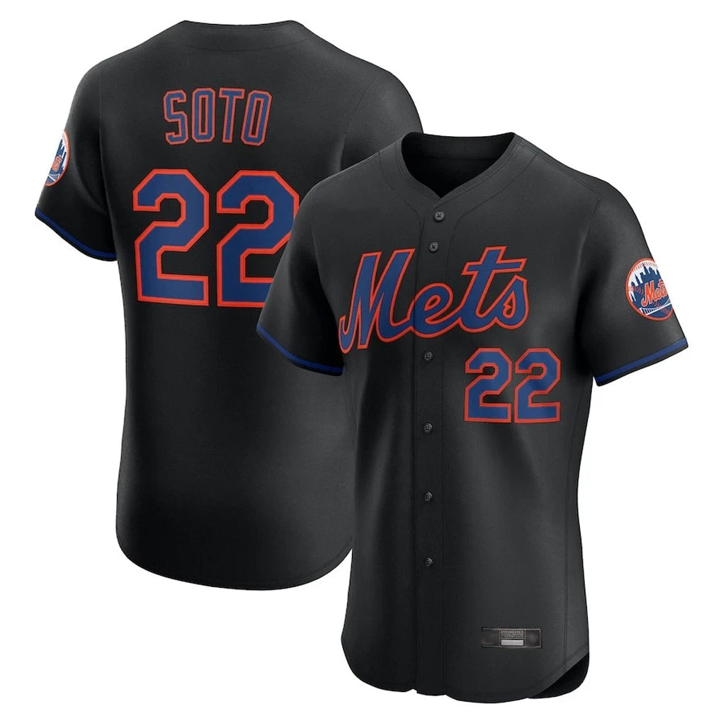 Lashops NY.Mets #22 Juan Soto Player Black Home Limited Elite Stitched Jerseys