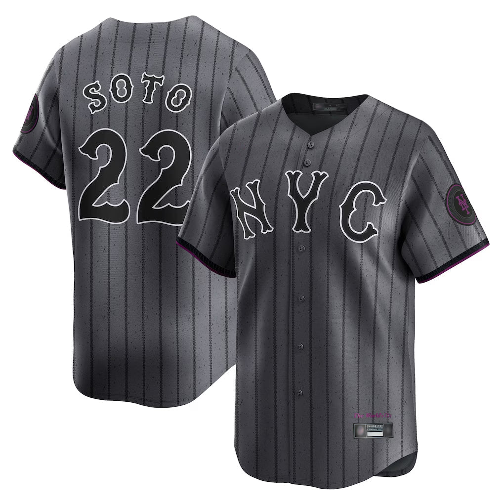 Lashops NY.Mets #22 Juan Soto Player Gray City Connect Limited Stitched Jerseys