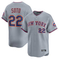 Lashops NY.Mets #22 Juan Soto Player Gray Road Limited Home Stitched Jerseys