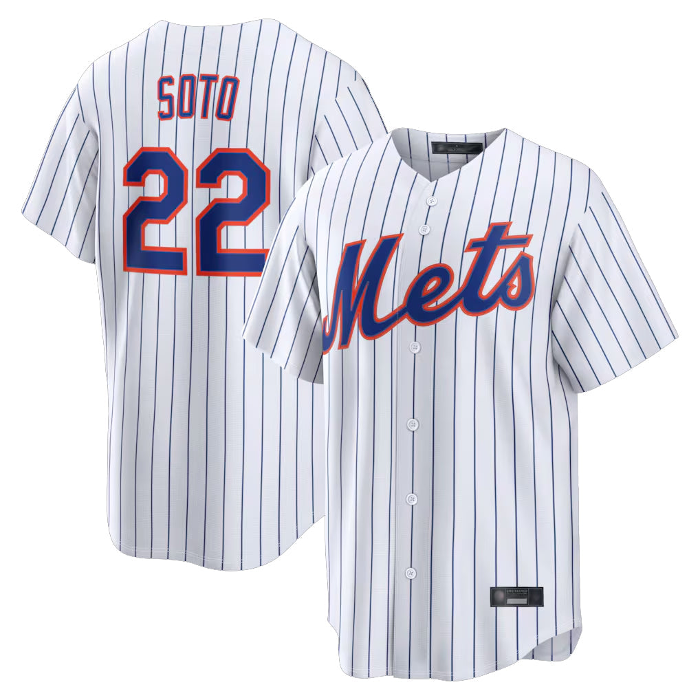 Lashops NY.Mets #22 Juan Soto Player White Home Replica Stitched Jerseys