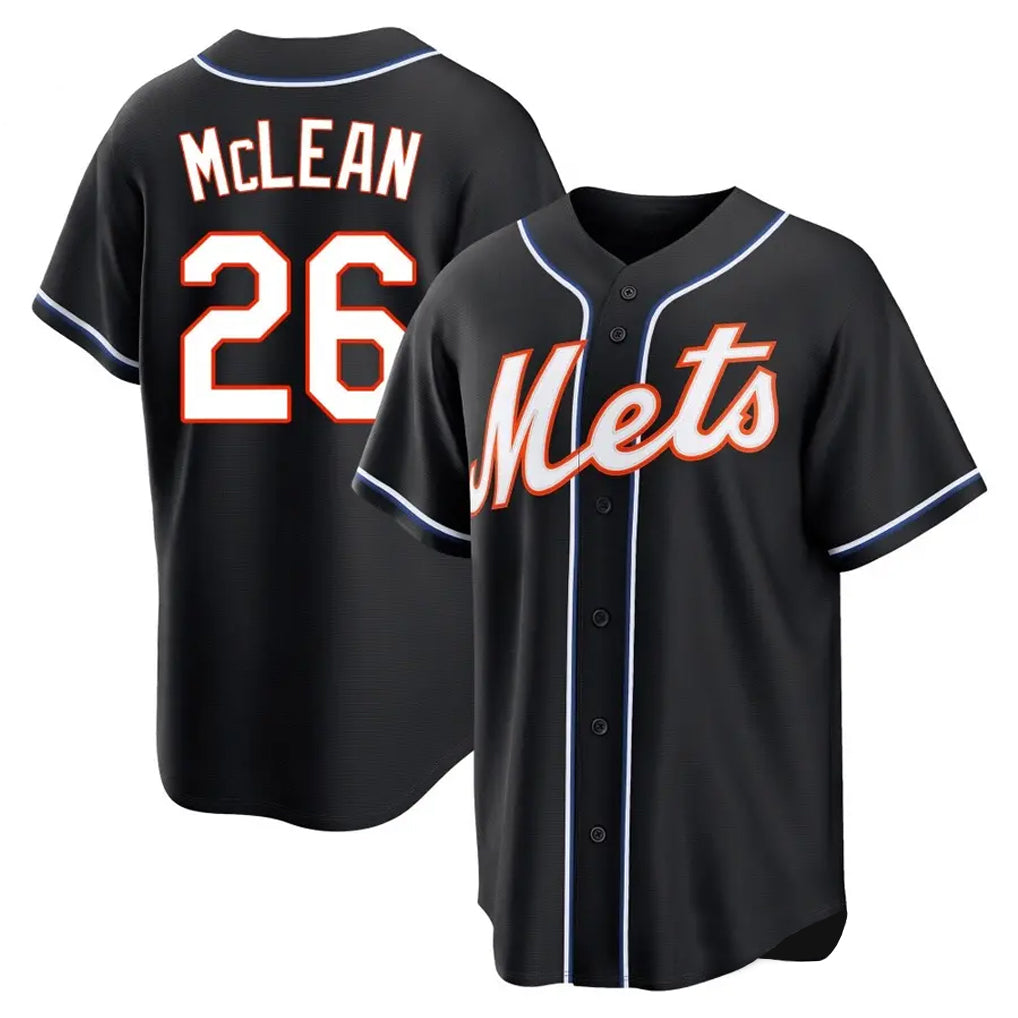 Lashops NY.Mets #26 Nolan McLean Player Black Fashion Out Game Stitched Jerseys