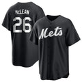 Lashops NY.Mets #26 Nolan McLean Player Black Home Game Stitched Jerseys
