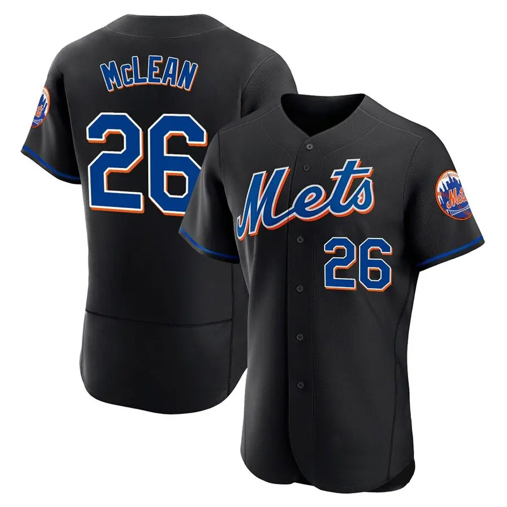 Lashops NY.Mets #26 Nolan McLean Player Black Replica Home Limited Elite Stitched Jerseys