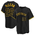 Lashops NY.Mets #26 Nolan McLean Player Black Snake Skin City Home Limited Elite Stitched Jerseys