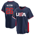 Lashops NY.Mets #26 Nolan McLean Player Navy USA 2026 World Classic Home Limited Stitched Jerseys