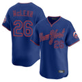 Lashops NY.Mets #26 Nolan McLean Player Royal T-shirt Home Limited Elite Stitched Jerseys