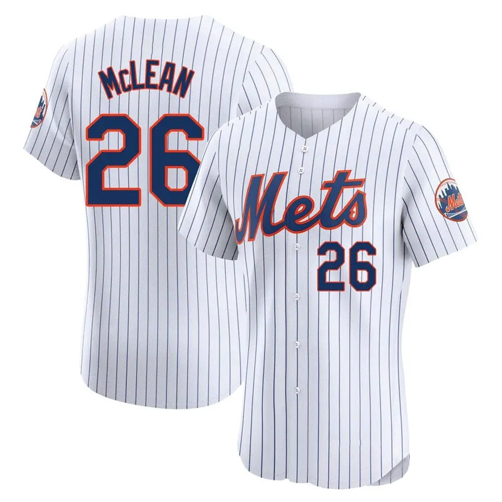 Lashops NY.Mets #26 Nolan McLean Player White Home Limited Elite Stitched Jerseys
