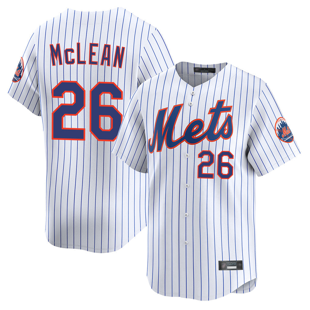 Lashops NY.Mets #26 Nolan McLean Player White Home Replica Stitched Jerseys