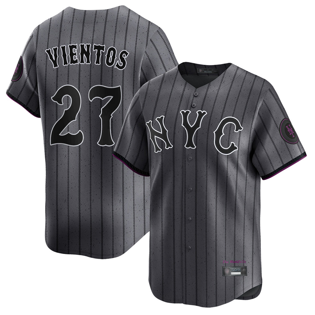 Lashops NY.Mets #27 Mark Vientos Player Gray City Connect Limited Stitched Jerseys