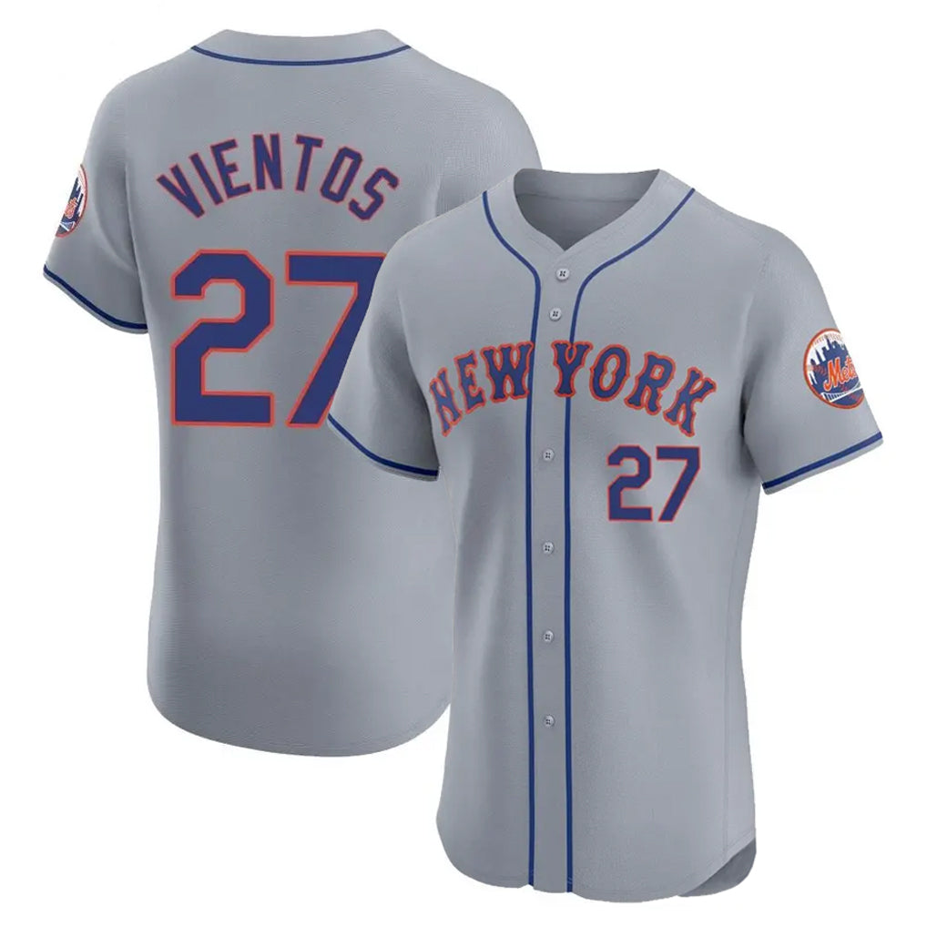 Lashops NY.Mets #27 Mark Vientos Player Gray Road Limited Elite Home Stitched Jerseys