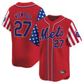 Lashops NY.Mets #27 Mark Vientos Player Red 2025 Independence Day Vapor Premier Limited  Stitched Jerseys