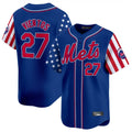 Lashops NY.Mets #27 Mark Vientos Player Royal 2025 Independence Day Vapor Premier Limited  Stitched Jerseys