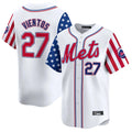Lashops NY.Mets #27 Mark Vientos Player White 2025 Independence Day Vapor Premier Limited  Stitched Jerseys