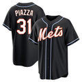 Lashops NY.Mets #31 Mike Piazza Player Black Fashion Out Game Stitched Jerseys