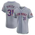 Lashops NY.Mets #31 Mike Piazza Player Gray Road Limited Elite Home Stitched Jerseys