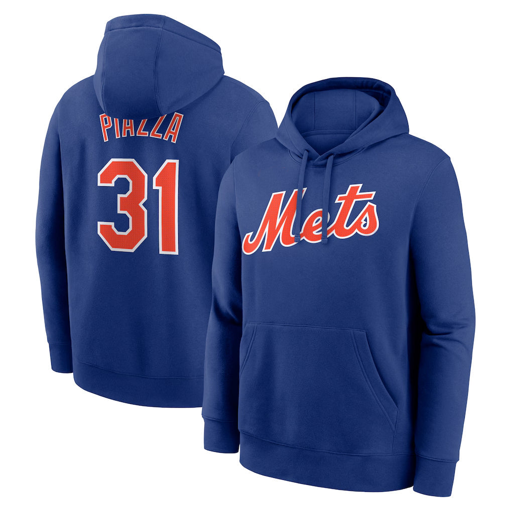 Lashops NY.Mets #31 Mike Piazza Player Royal Club Pullover Hoodie Game Stitched Jerseys