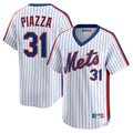Lashops NY.Mets #31 Mike Piazza Player White Cooperstown Collection T-shirt Game Stitched Jerseys
