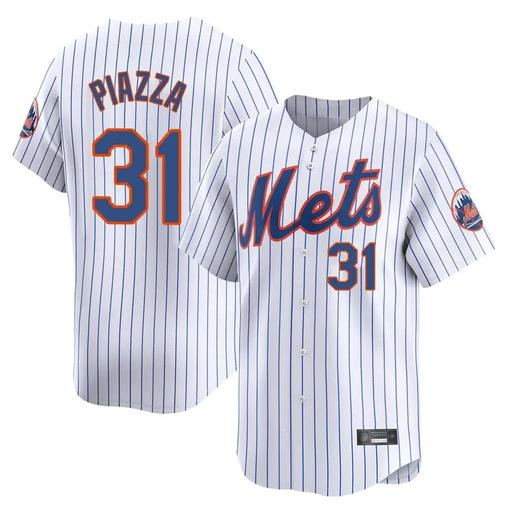 Lashops NY.Mets #31 Mike Piazza Player White Home Replica Stitched Jerseys