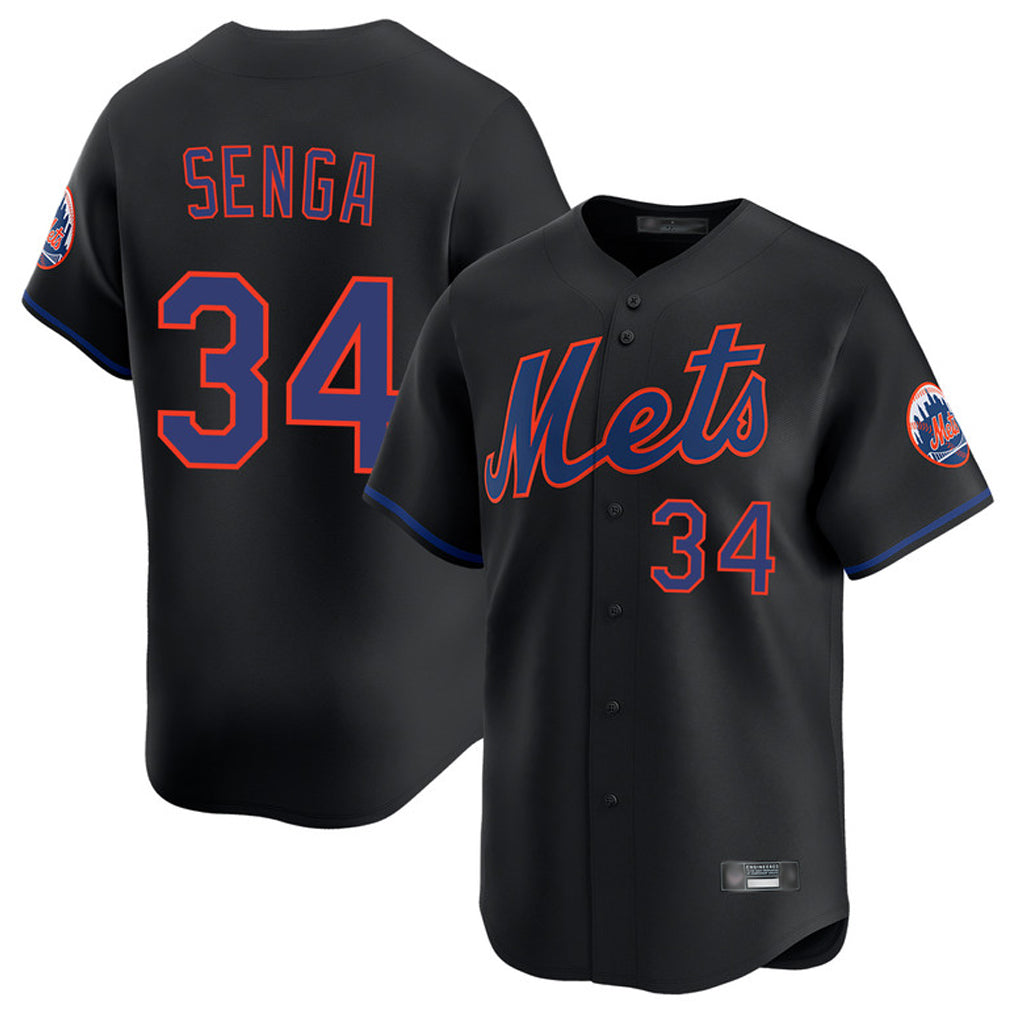 Lashops NY.Mets #34 Kodai Senga Player Black Alternate Home Limited Stitched Jerseys