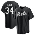 Lashops NY.Mets #34 Kodai Senga Player Black Home Game Stitched Jerseys