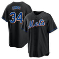 Lashops NY.Mets #34 Kodai Senga Player Black Replica Home Game Stitched Jerseys