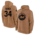 Lashops NY.Mets #34 Kodai Senga Player Brown Club Pullover Hoodie Game Stitched Jerseys