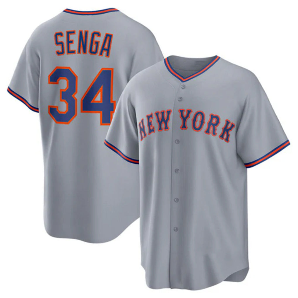 Lashops NY.Mets #34 Kodai Senga Player Gray Road Home Game Stitched Jerseys