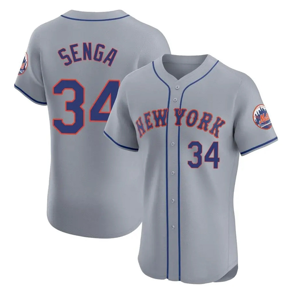 Lashops NY.Mets #34 Kodai Senga Player Gray Road Limited Elite Home Stitched Jerseys