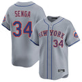 Lashops NY.Mets #34 Kodai Senga Player Gray Road Limited Home Stitched Jerseys
