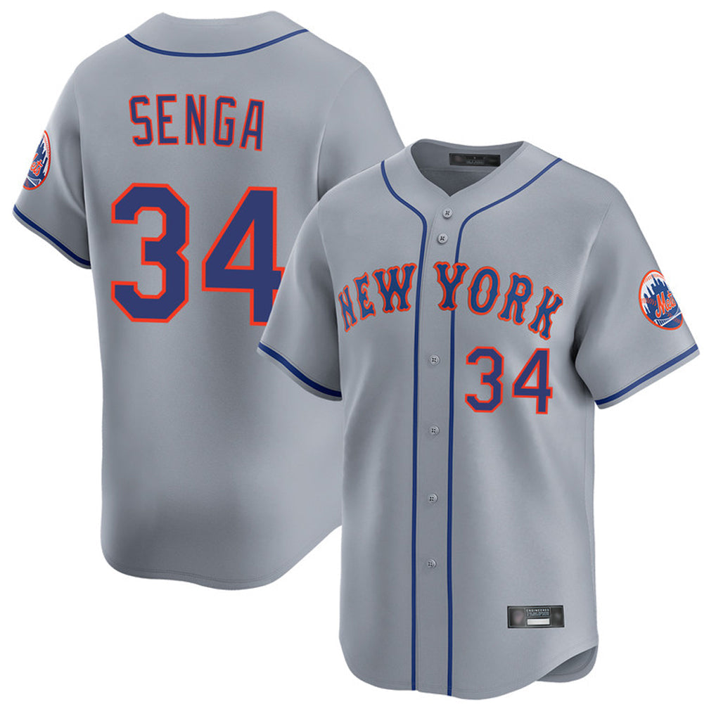 Lashops NY.Mets #34 Kodai Senga Player Gray Road Limited Home Stitched Jerseys