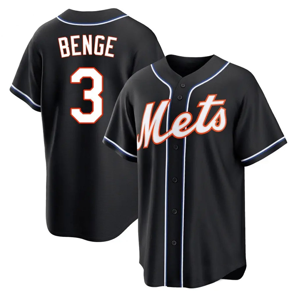 Lashops NY.Mets #3 Carson Benge Player Black Fashion Out Game Stitched Jerseys