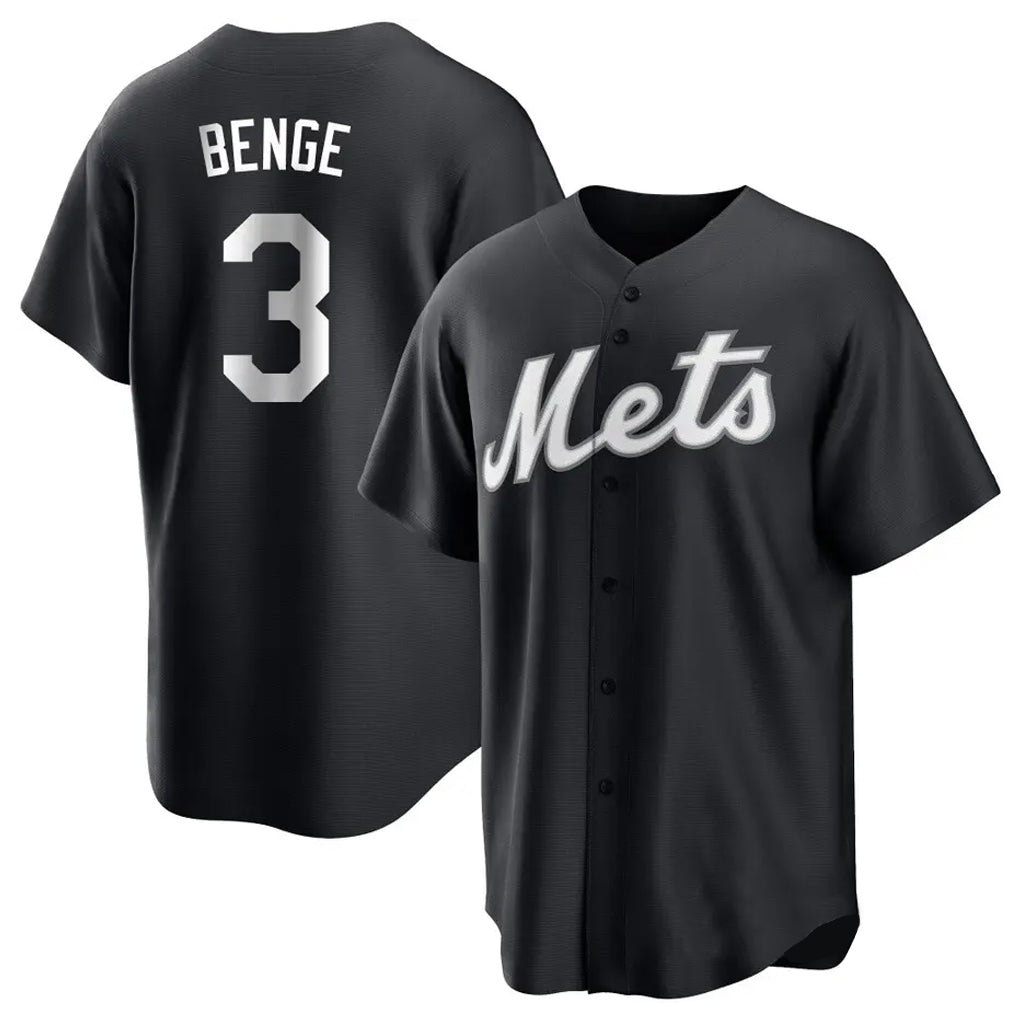 Lashops NY.Mets #3 Carson Benge Player Black Home Game Stitched Jerseys