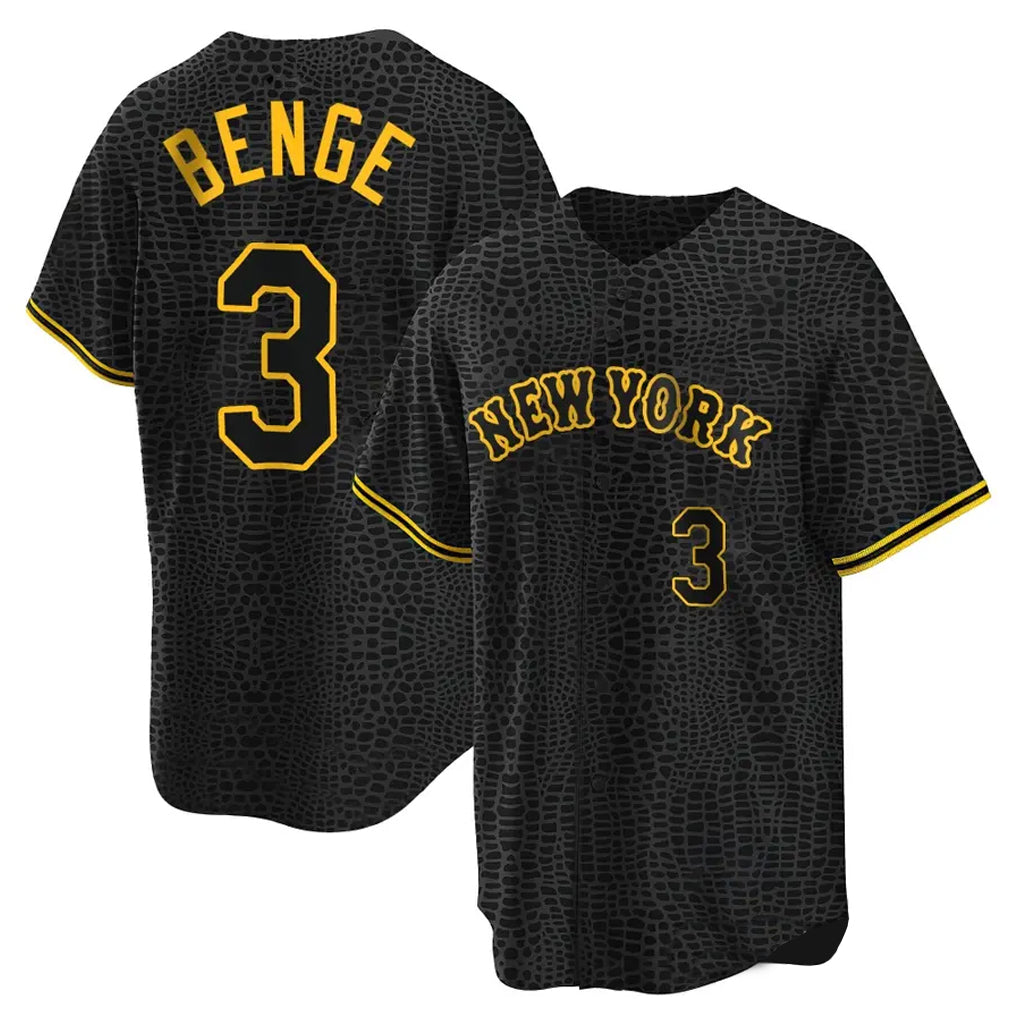 Lashops NY.Mets #3 Carson Benge Player Black Snake Skin City Home Game Stitched Jerseys