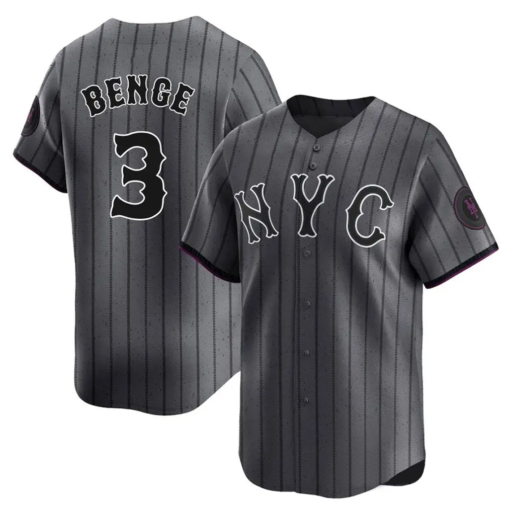 Lashops NY.Mets #3 Carson Benge Player Gray City Connect Limited Stitched Jerseys