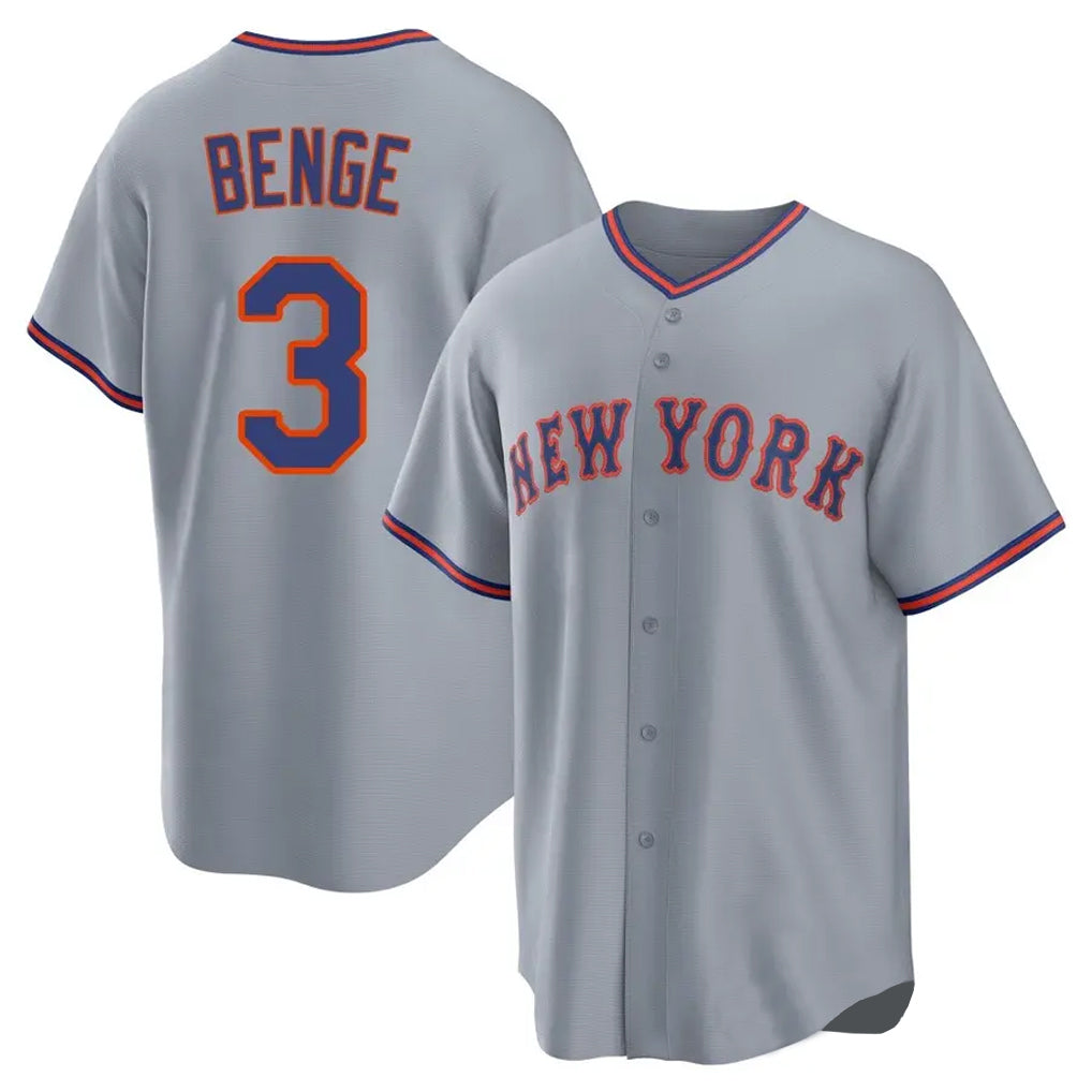Lashops NY.Mets #3 Carson Benge Player Gray Road Home Game Stitched Jerseys