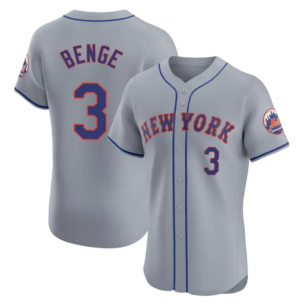 Lashops NY.Mets #3 Carson Benge Player Gray Road Limited Elite Home Stitched Jerseys