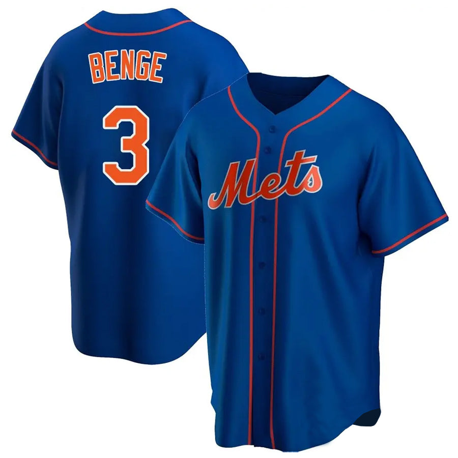 Lashops NY.Mets #3 Carson Benge Player Royal Home Game Stitched Jerseys