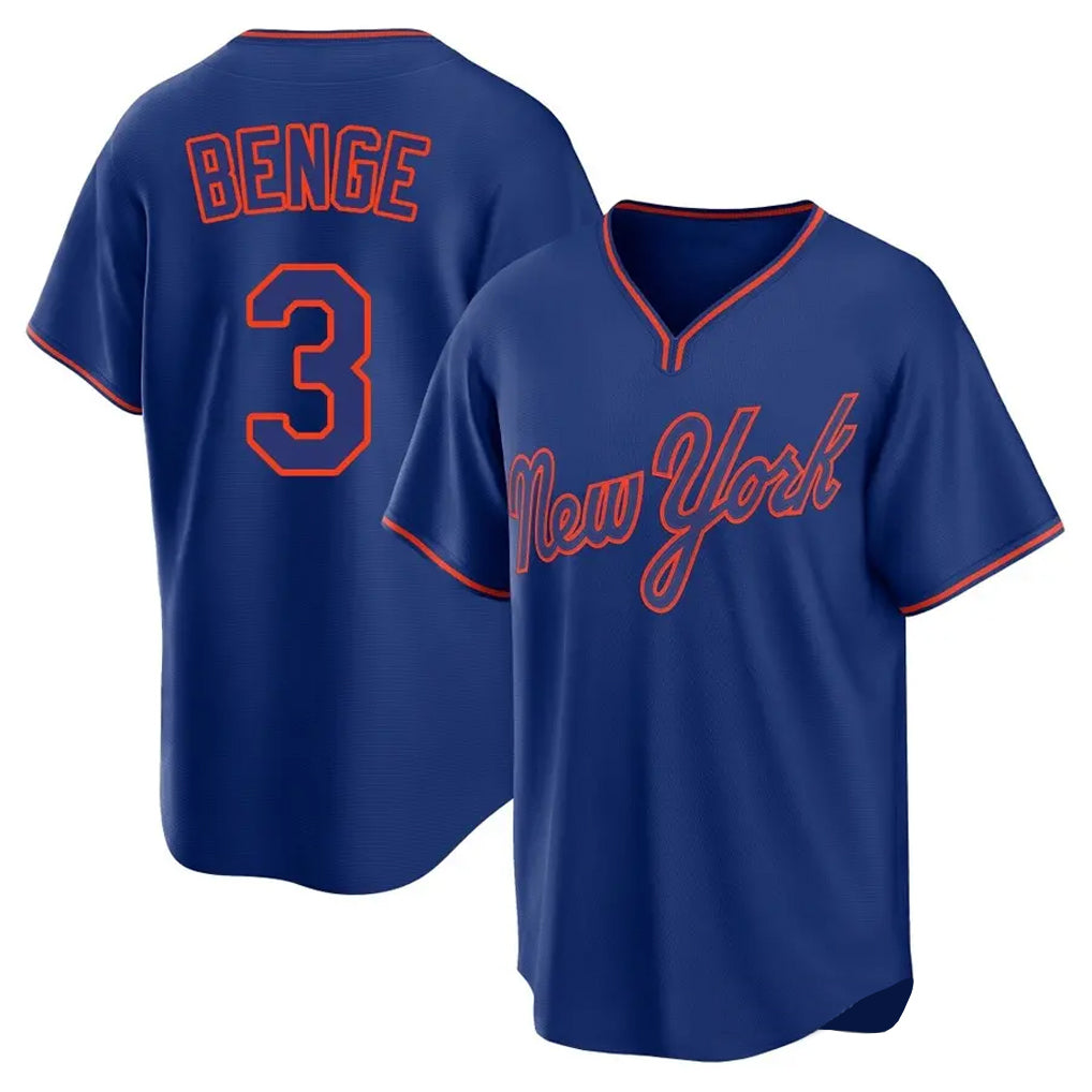 Lashops NY.Mets #3 Carson Benge Player Royal T-shirt Home Game Stitched Jerseys